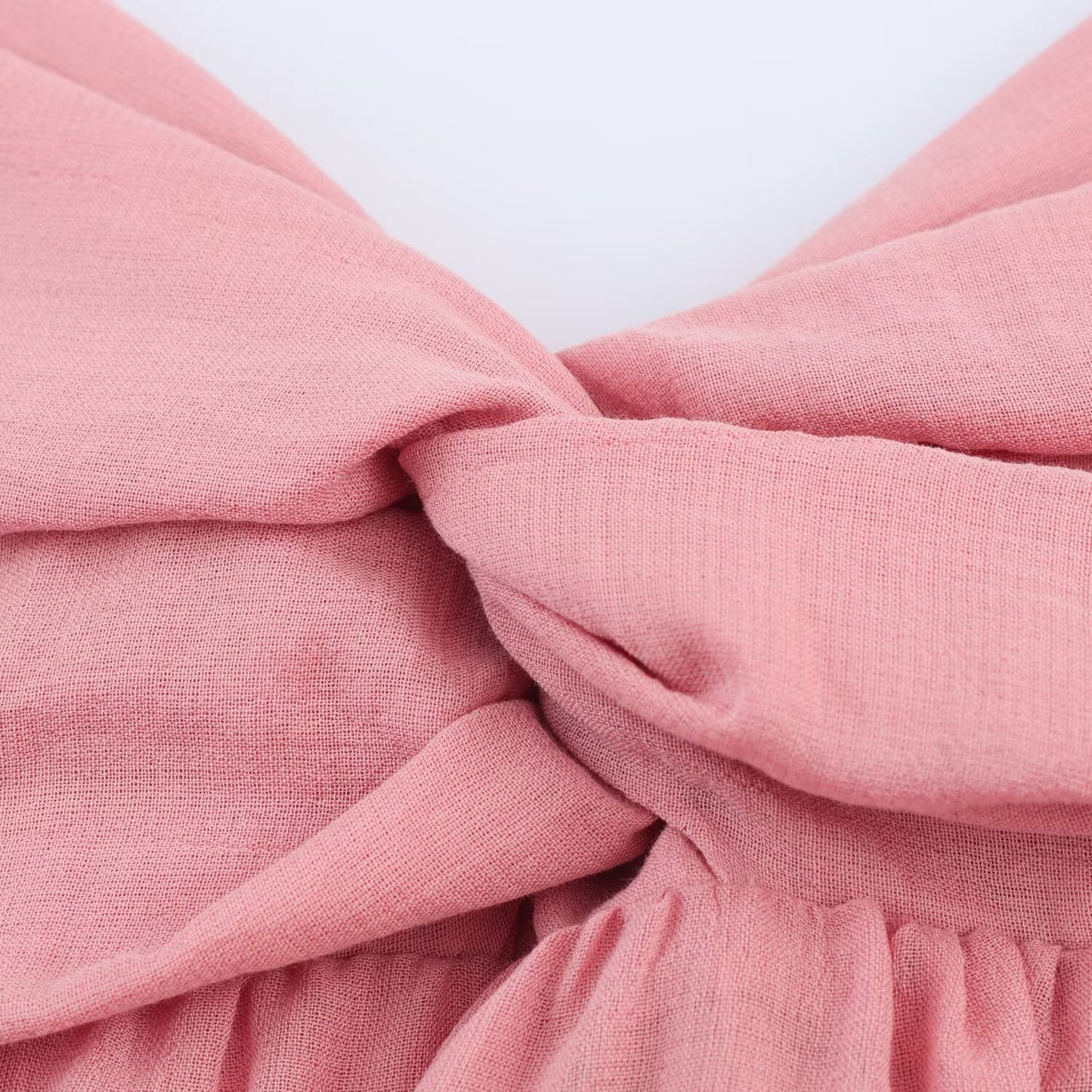 Women's New Fashion Knot Decoration Beaded suspender Midi Dress