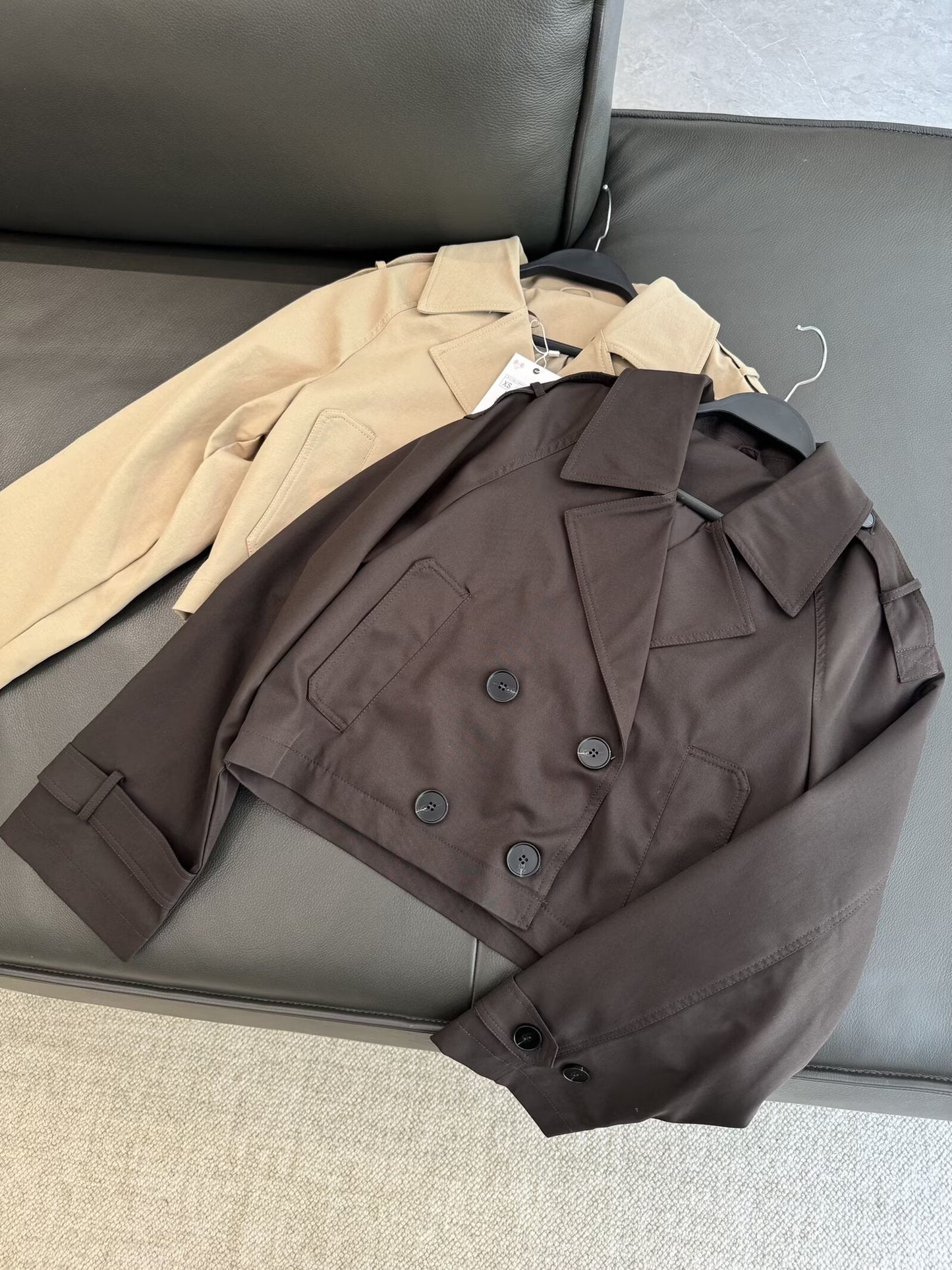 Women's autumn fashion short double breasted windbreaker Coat