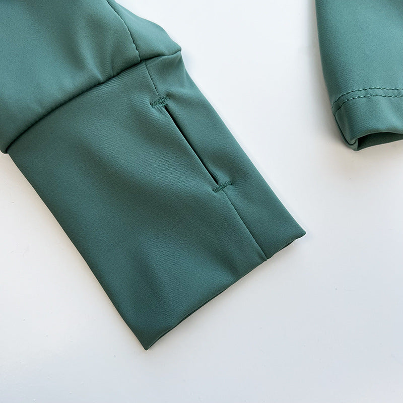 Women's New Stand-up Neck Nylon Slim Fitness Coat Soft and High Elastic Sports Cardigan Nude Pilates Yoga Clothes