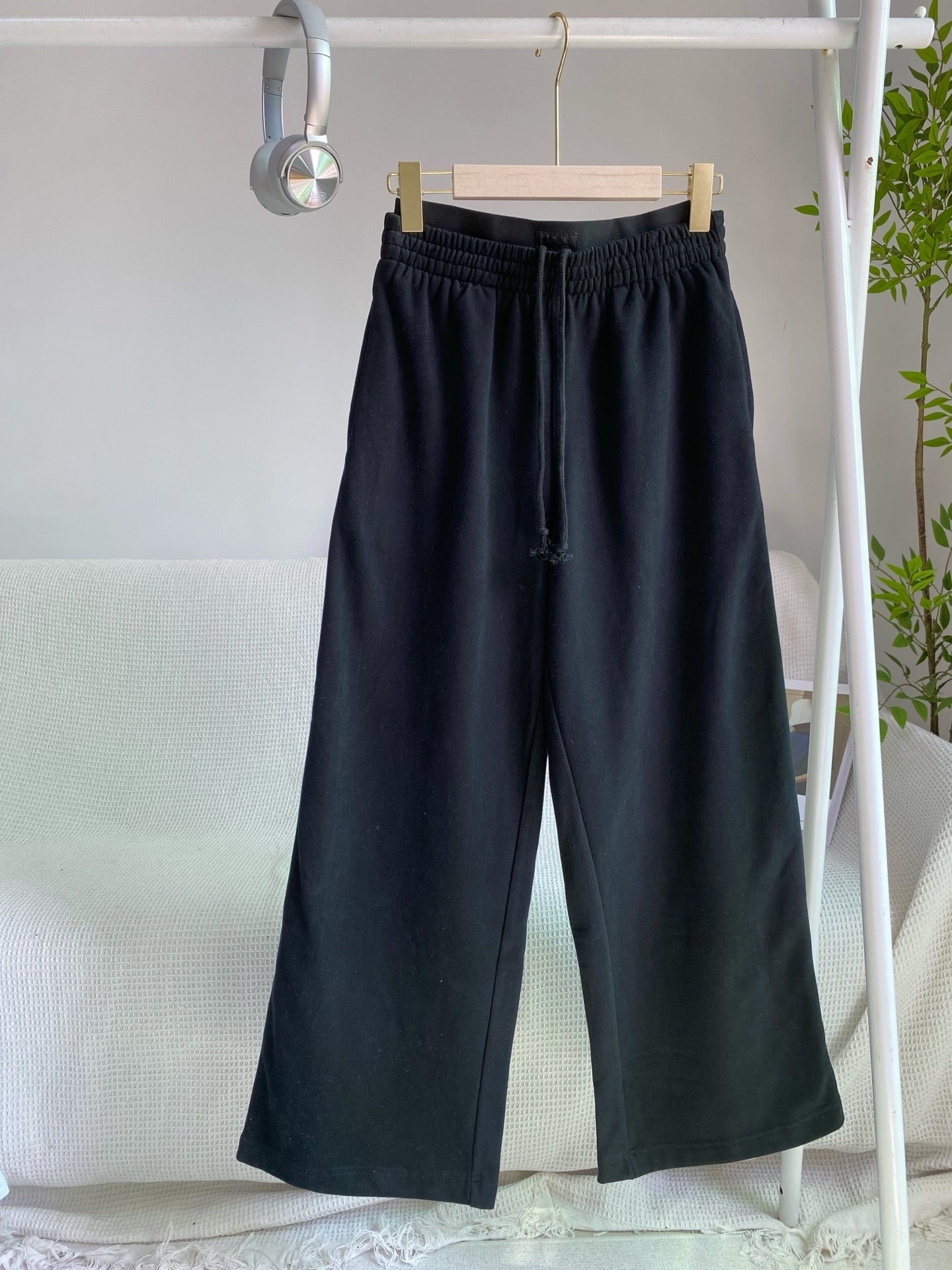 Women's new casual Joker double waist straight pants sweatpants