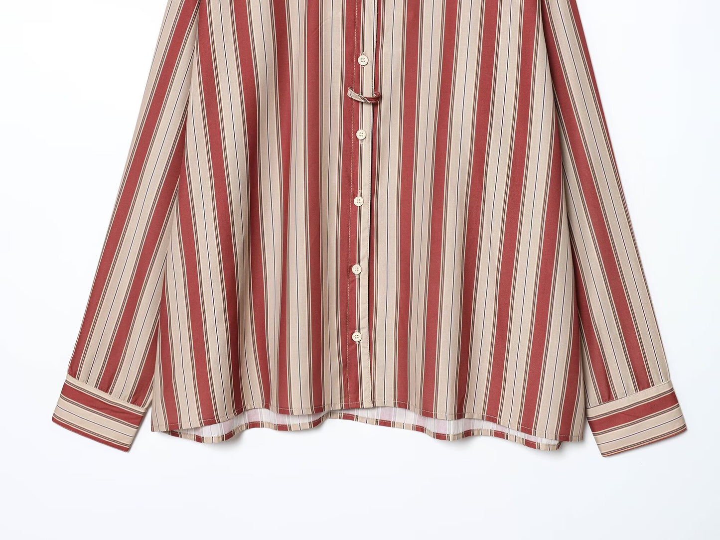 Women's new fashion back strap loose striped shirt