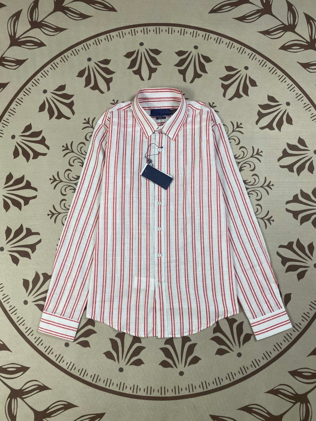 Women's New Fashion Joker Casual Sun Protection Embroidered Slub Cotton Pinstripe Lapel Long Sleeve Shirt Top.