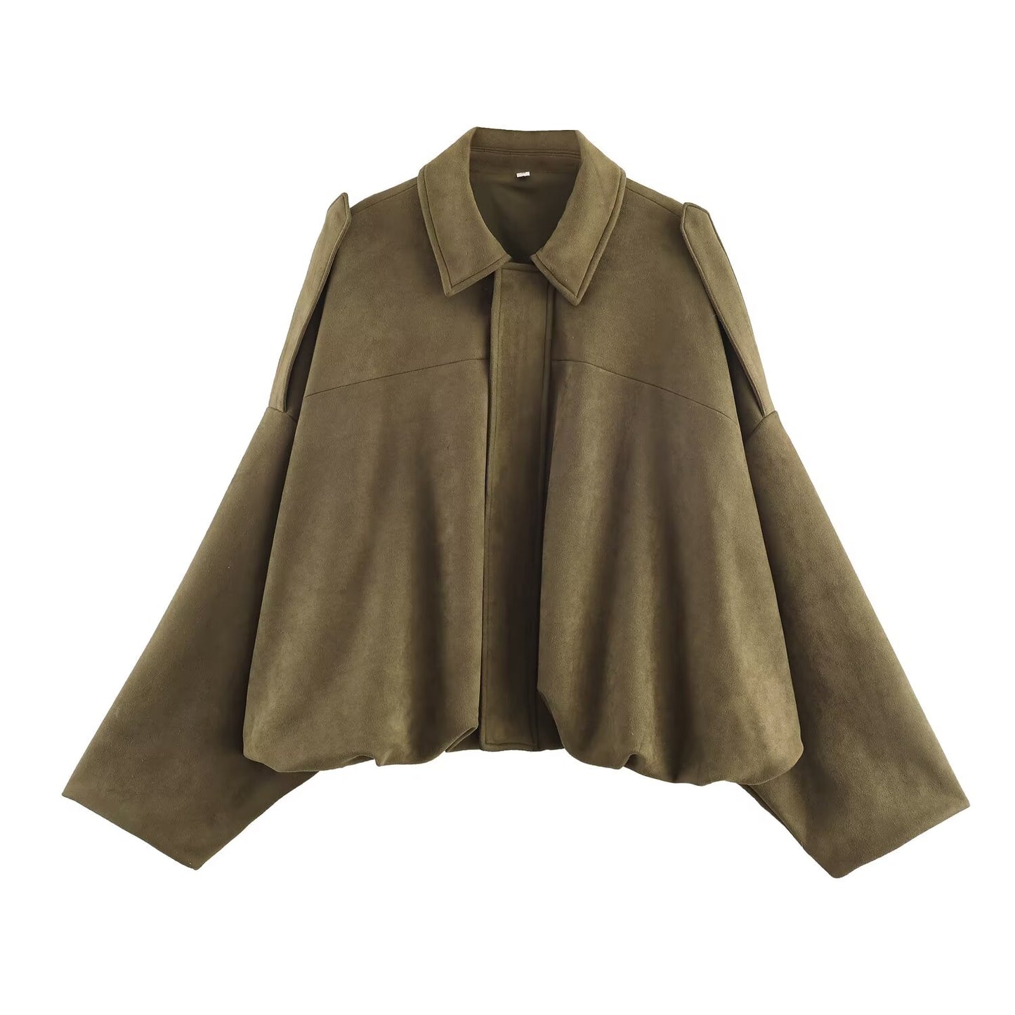 Women's new fashion faux suede effect loose flying jacket Coat