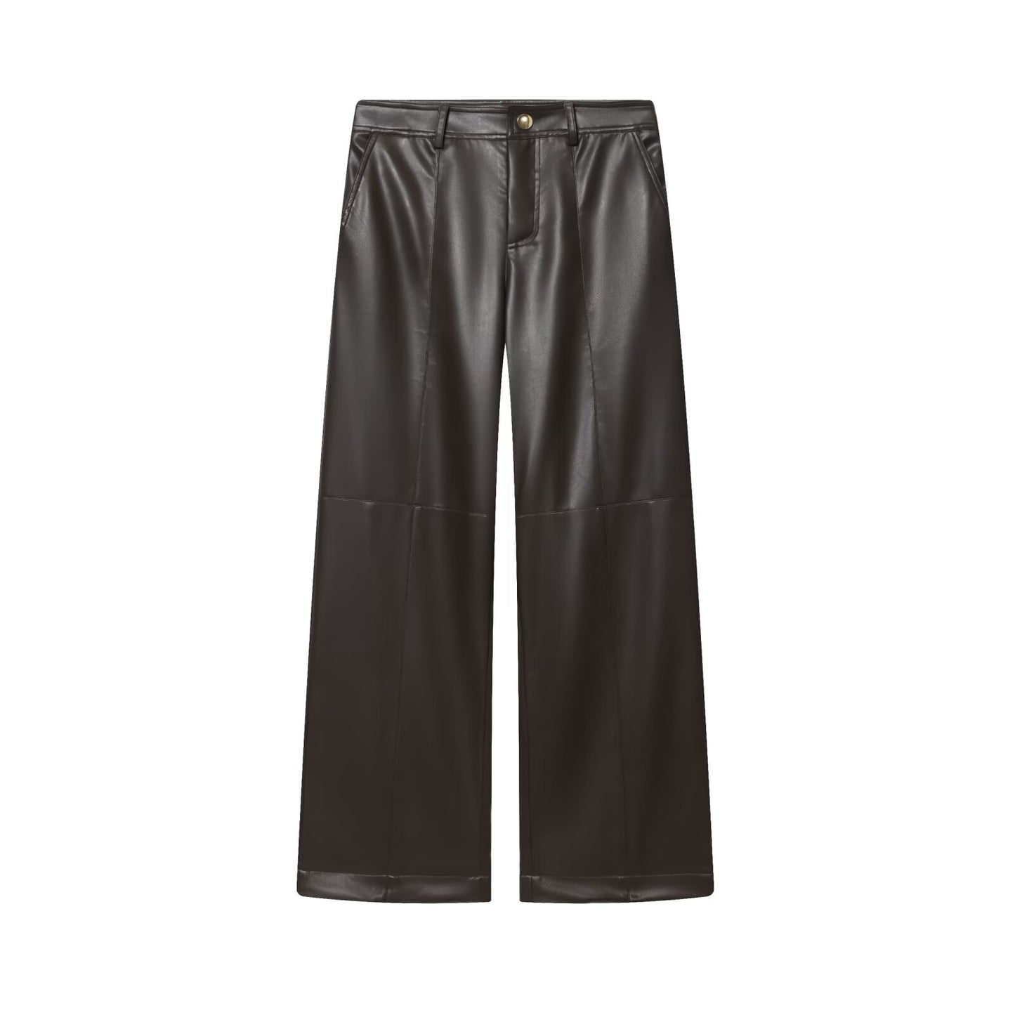 Women's new casual faux leather straight pants