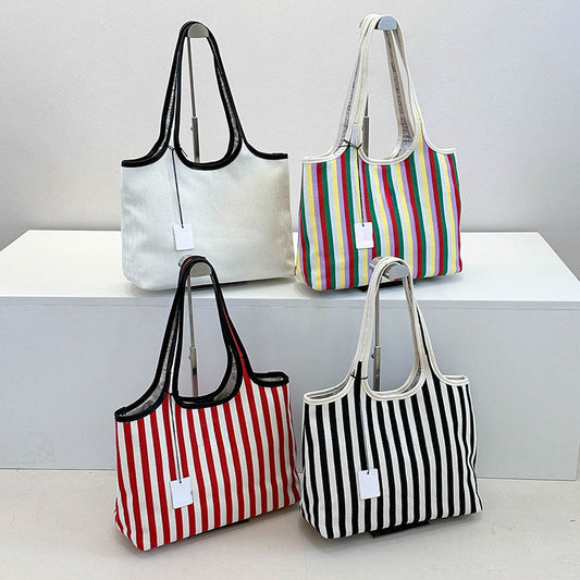 Women's New Fashion Joker Letter Striped Shoulder Bag Handbag Large-capacity Underarm Bag Female Bag