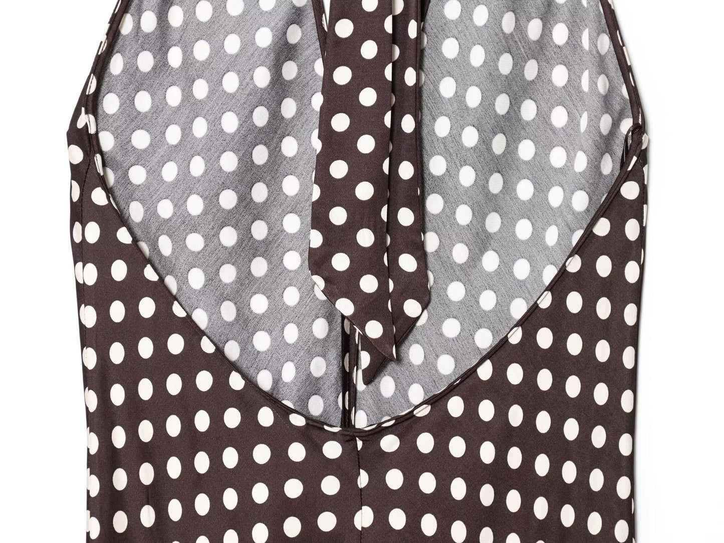 women's chic Fashion sexy wave point hanging neck MIDI dress