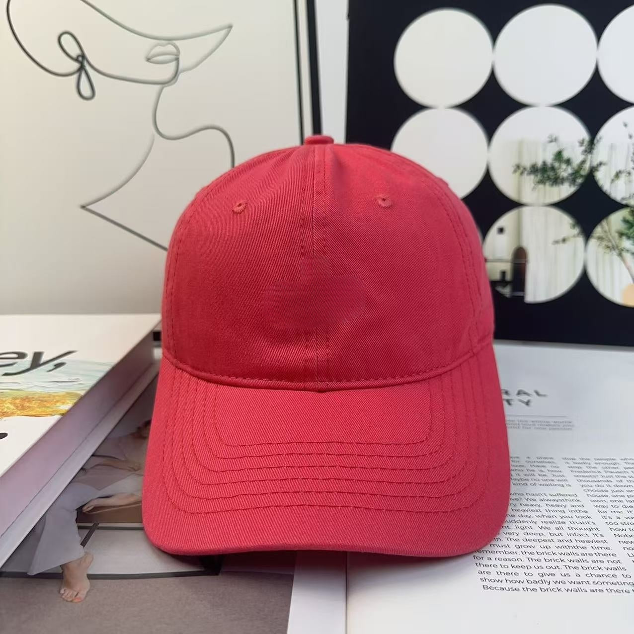 Men's and Women's Casual Joker Three-dimensional Letters Baseball Cap Big Head Wai Outdoor Cap.