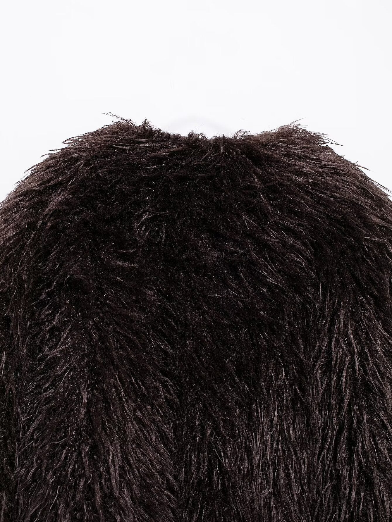 Women's winter Fashion loose faux fur effect warm V Neck Blended Coat retro long sleeved button up women's Coat Chic top