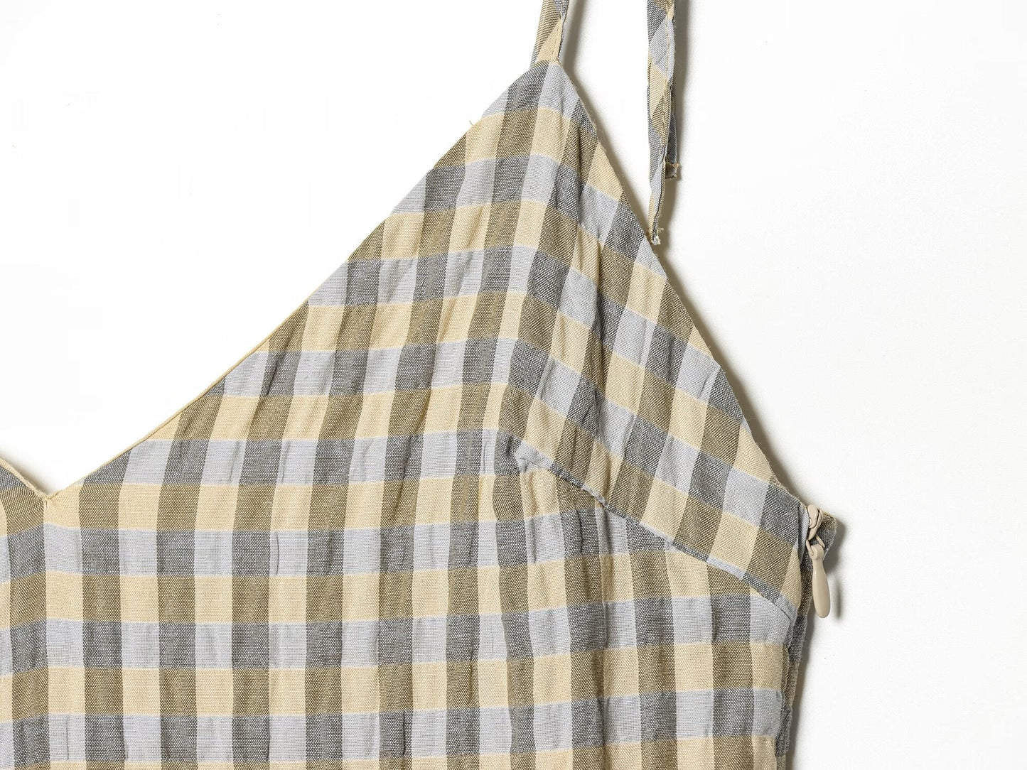 Women's layered decorative plaid suspender dress