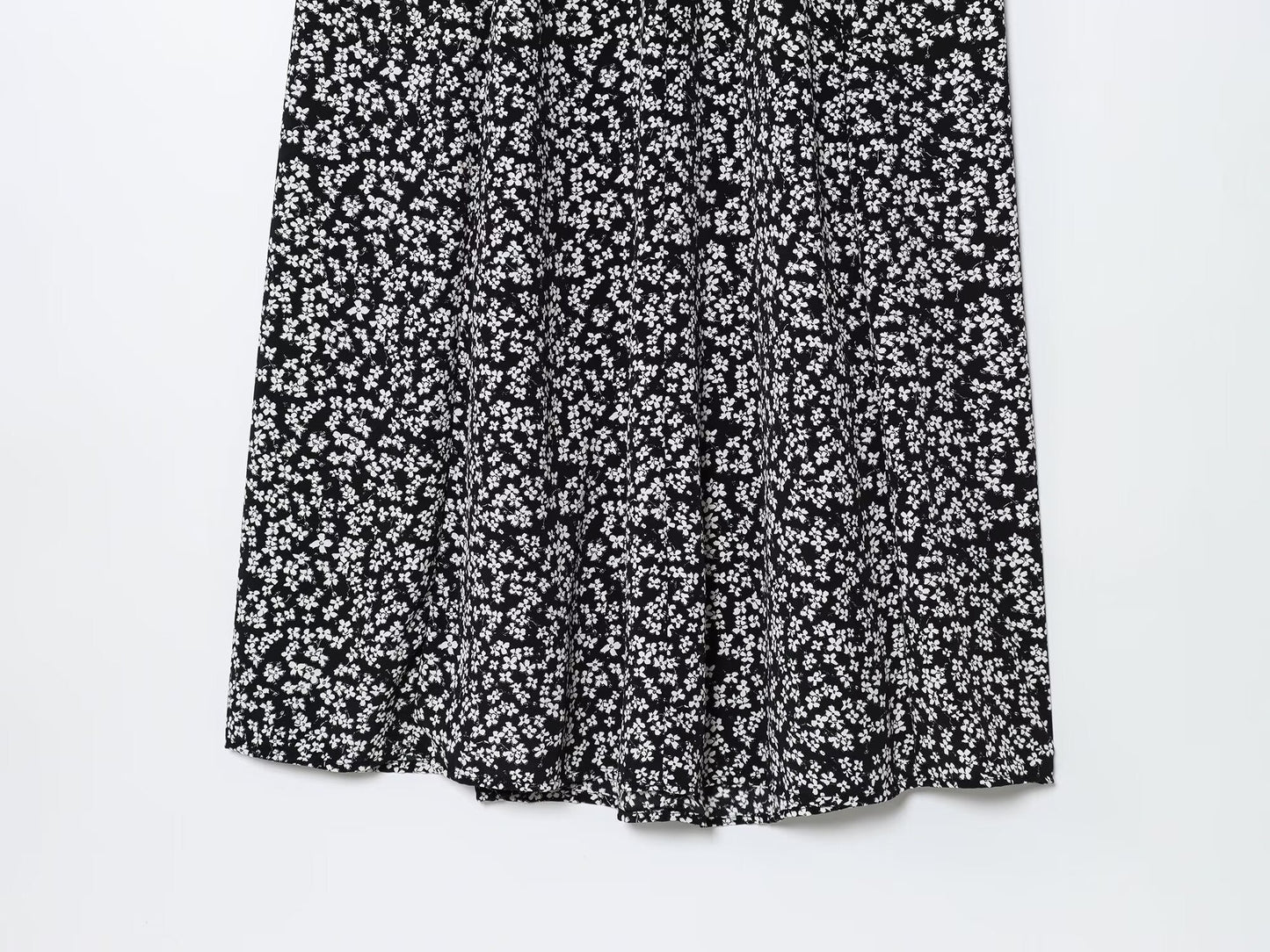 Women's New Fashion Flower Printed suspender Midi Dress