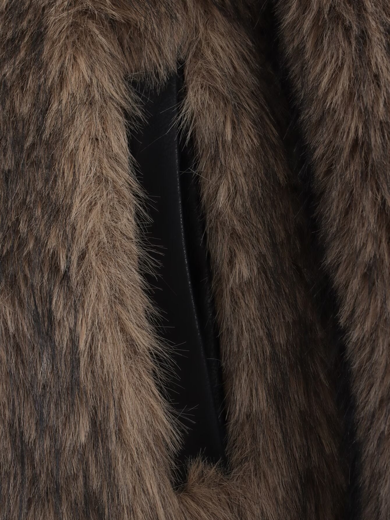 Women's 2025 new fashion contrasting Fur Faux Leather jacket Coat