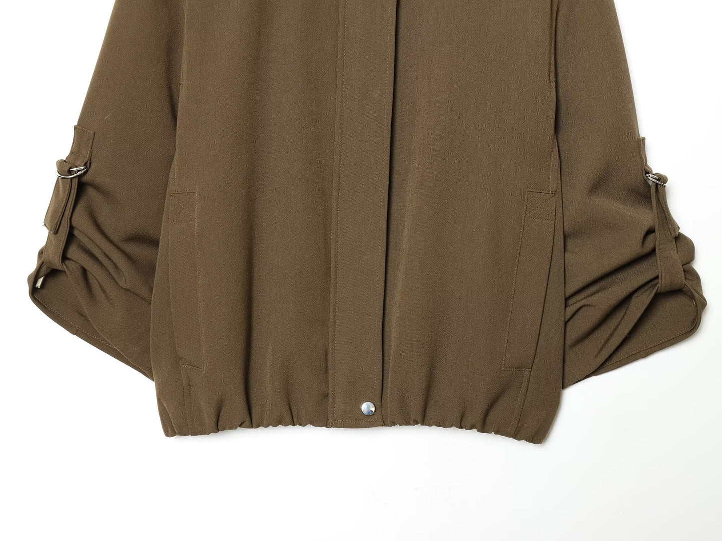 Women's rolled up sleeve design pilot jacket Coat