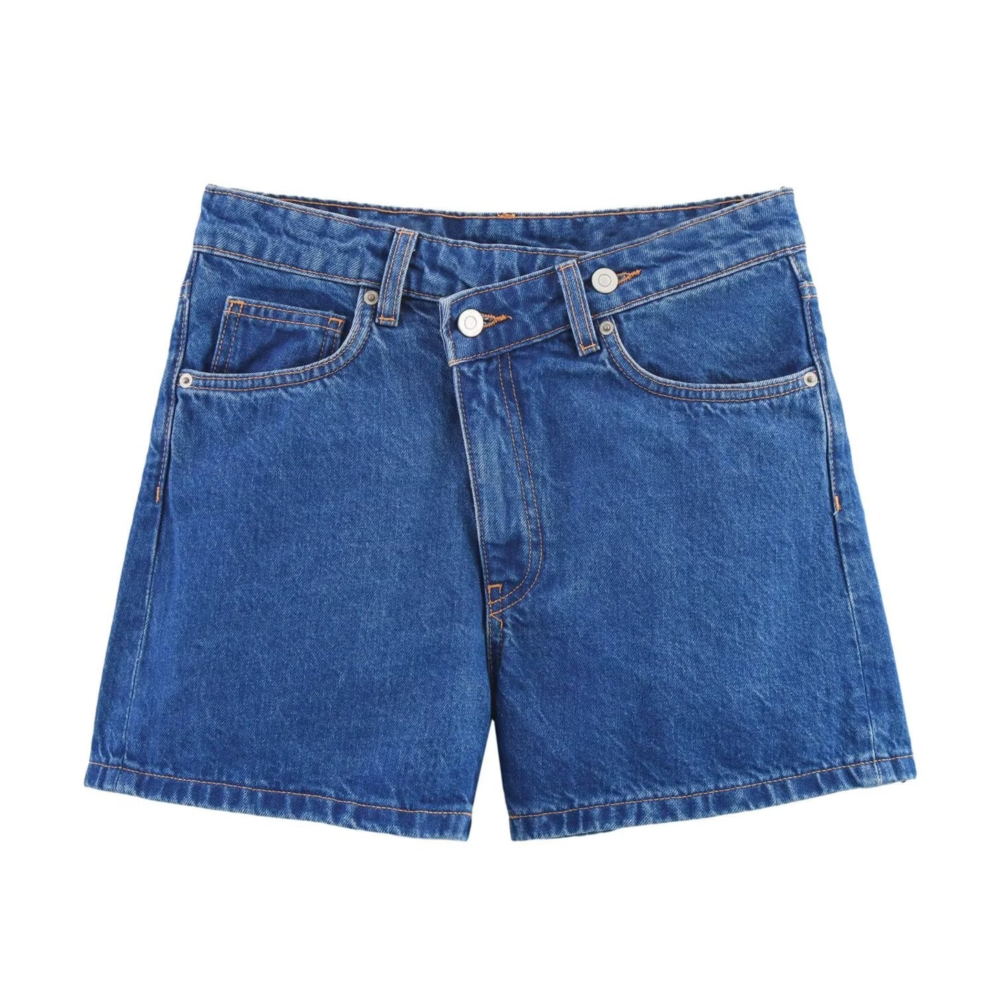 Women's new fashion Side pockets casual versatile high waisted denim shorts