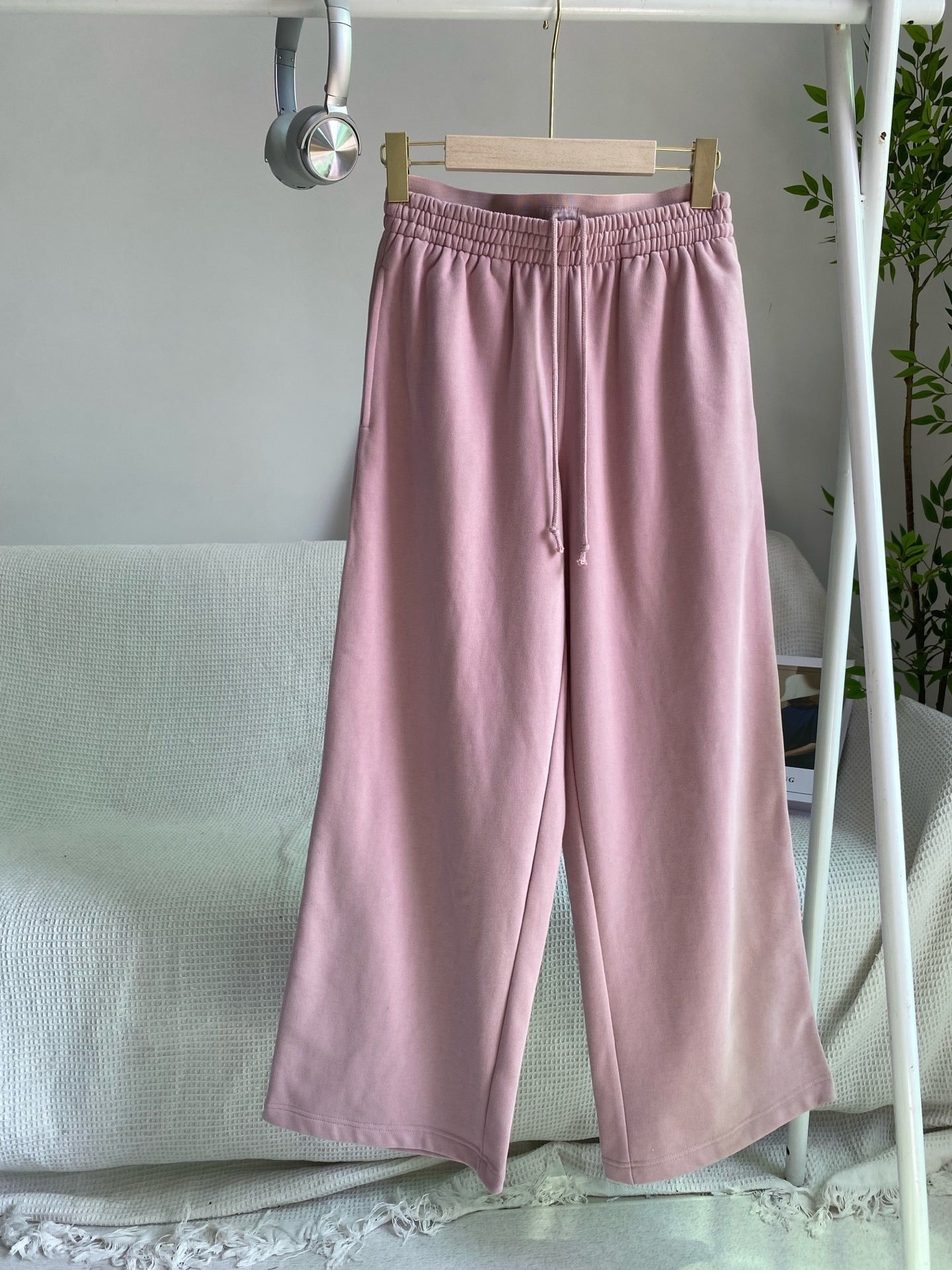 Women's new casual Joker double waist straight pants sweatpants